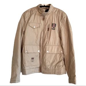 Morris Stockholm Jacket Quilted Shoulder Puffer Coat Tan Beige Size Medium